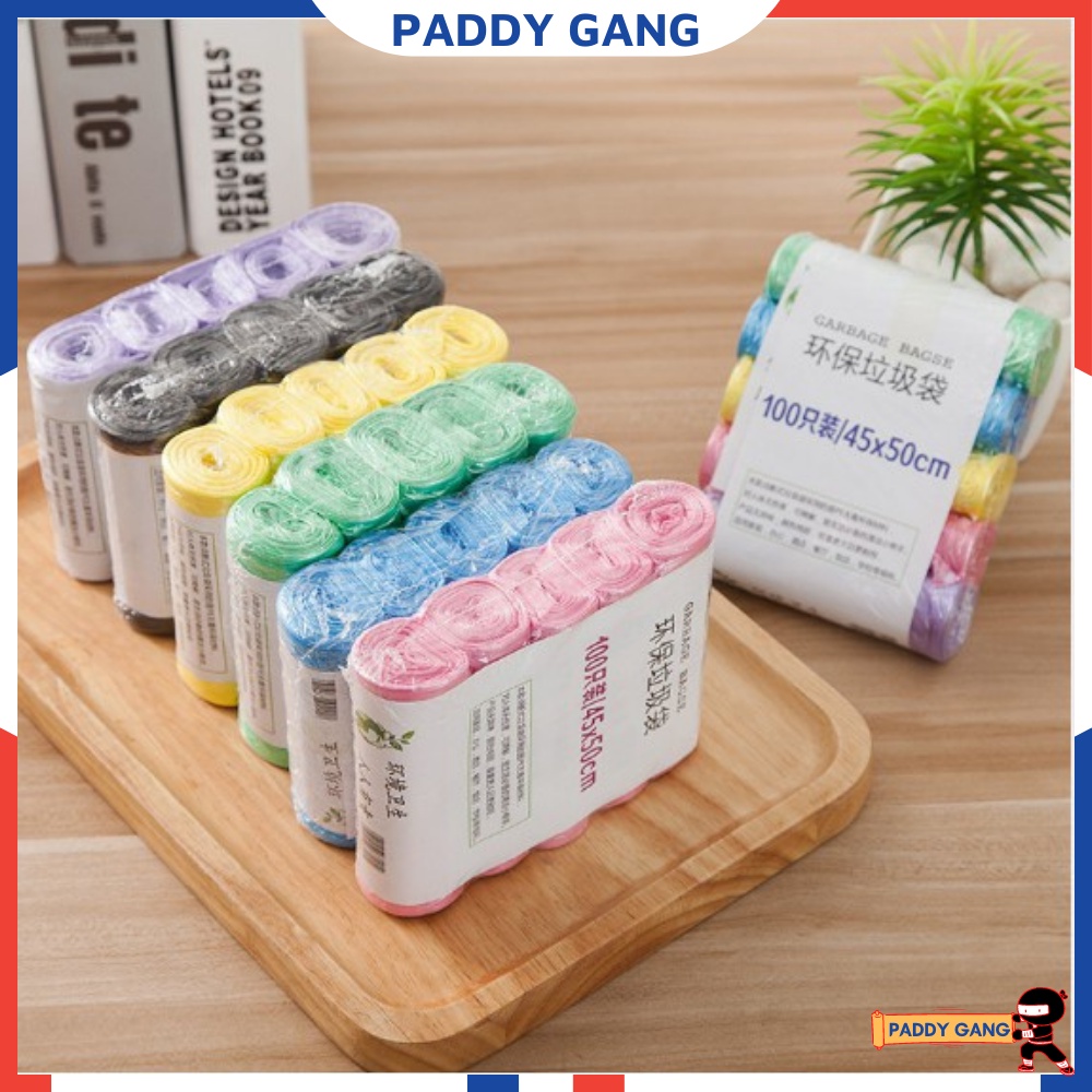 5 Cuộn Túi NiLon Đựng Rác Tự Phân Hủy Sinh Học size 45x50cm Túi Bóng Đen Dày Bao Chứa Rác Nhà Bếp Nhà Tắm Vệ Sinh