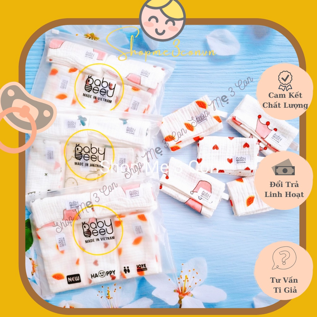 Set 5 Khăn Xô Sữa Organic Baby Bee Cao Cấp