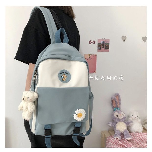 [TẶNG KÈM BÉ GẤU] BALO ULZZANG MRMIBAG 2 KHOÁ CHỐNG NƯỚC SIÊU CUTE