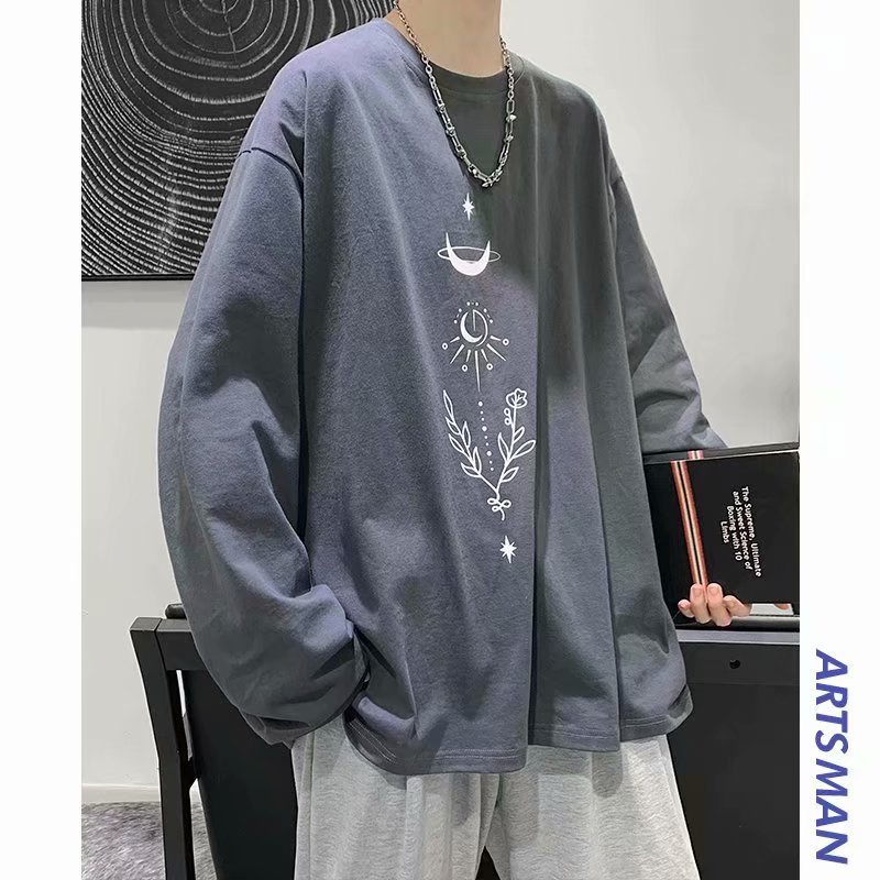 Áo thun dài tay dáng rộng thời trang cá tính cho nam size M-5XL