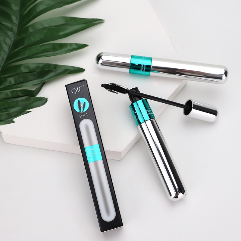 Mascara Sợi Tơ 4D Màu Đen Hai Đầu 2 Trong 1 Chống Thấm Nước Chuốt Mi Cong Dày Và Dài Hơn