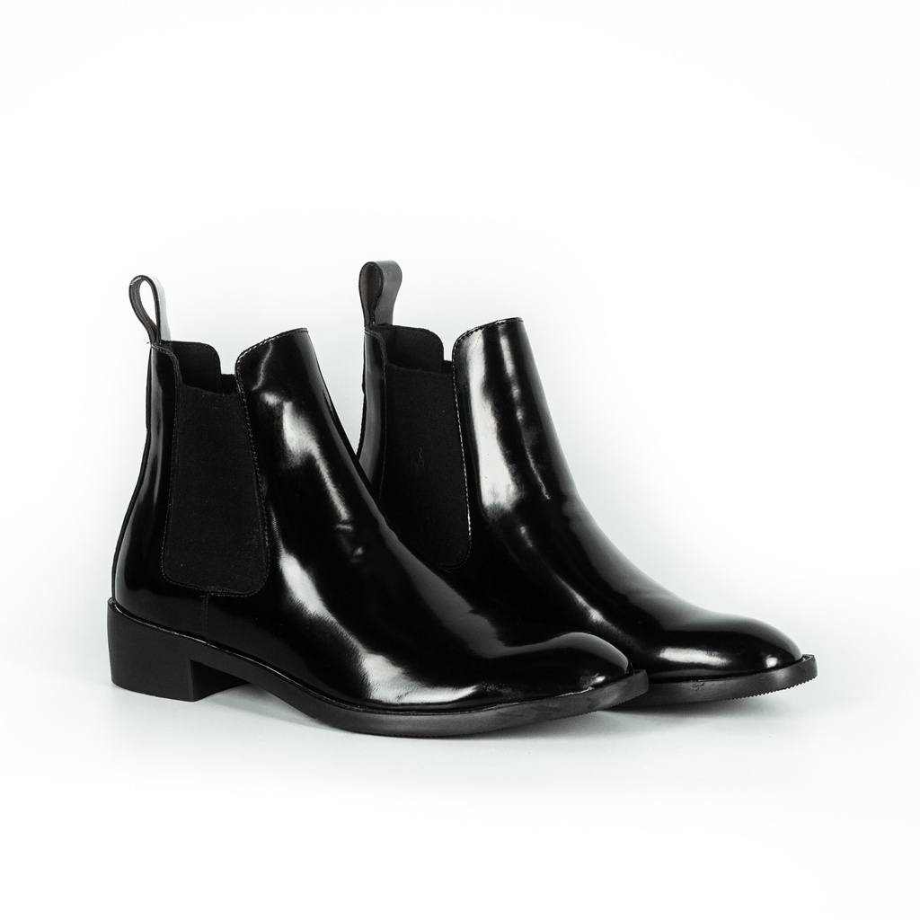 [QUÀ TẶNG LÀ TẤT CAO CỔ] Giày Chelsea Boots Nam Đen Bóng, Da bóng độc quyền, Đế tăng chiều cao 5cm dễ phối đồ | BigBuy360 - bigbuy360.vn