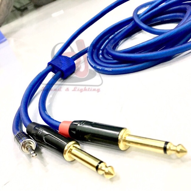 Dây rắc 3.5 li ra 2 Jack 6 ly dây 2 mét phát nhạc latop máy tính điện thoại