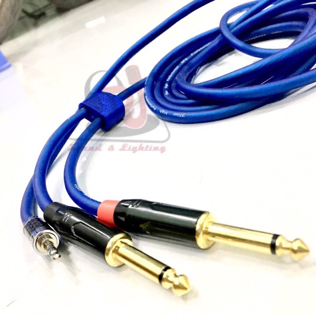 Dây rắc 3.5 li ra 2 Jack 6 ly dây jack âm thanh 3mm sang 2 rắc 6mm dây tín hiệu phát nhạc latop máy tính điện thoại