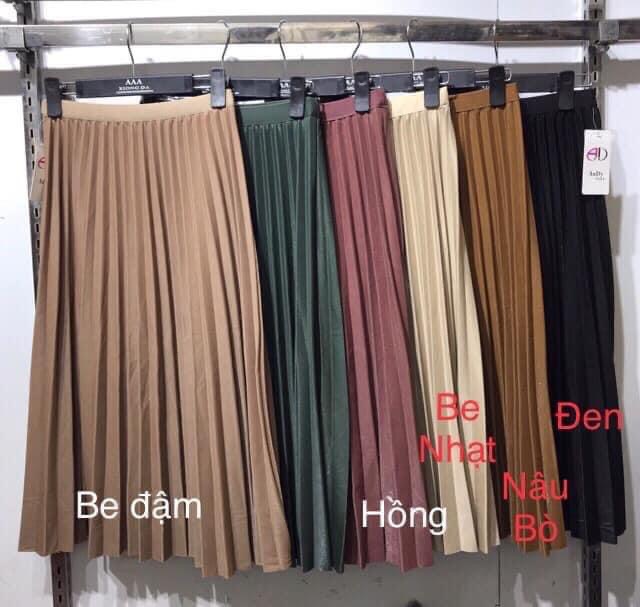 Chân váy Midi xếp ly