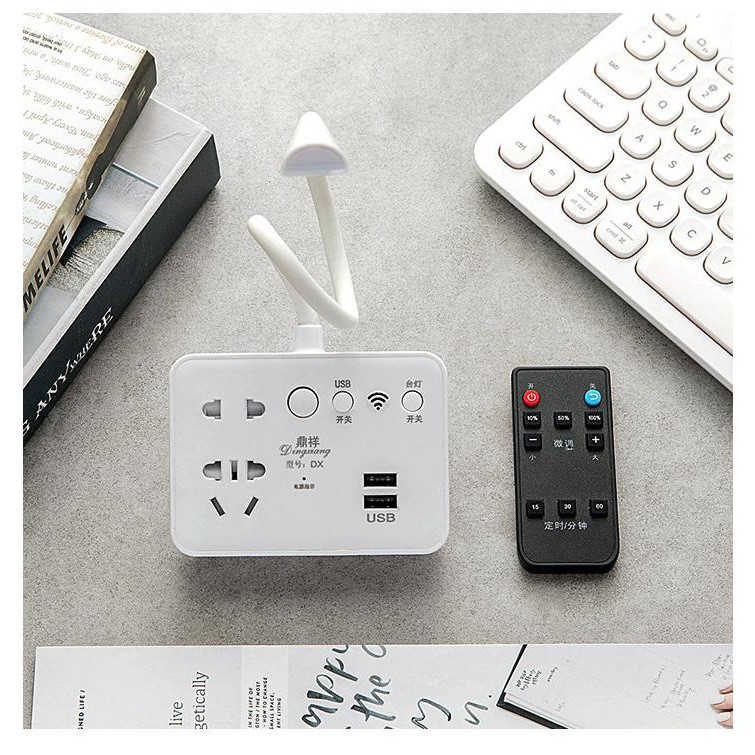 Ổ điện USB kiêm đèn bàn có Remote made in JAPAN - Home and Garden