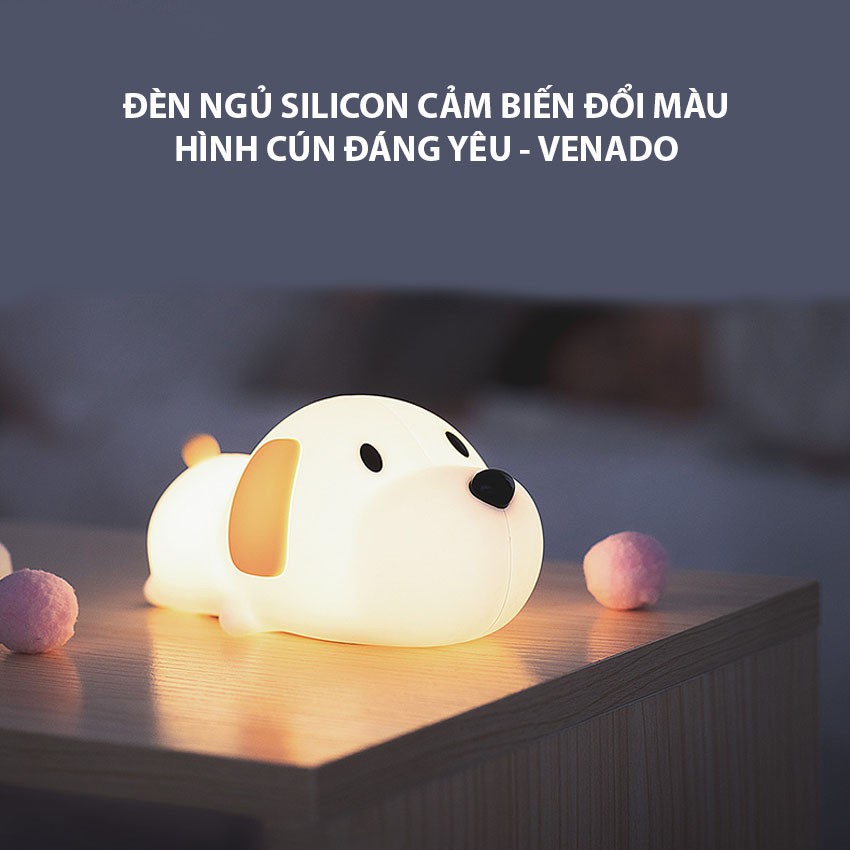 Đèn ngủ để bàn silicon led hình Cún Papa Puppy cực đáng yêu - Venado
