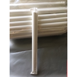 Ống hút giấy trắng phi 12 bọc màng dài (100 ống /1 túi)