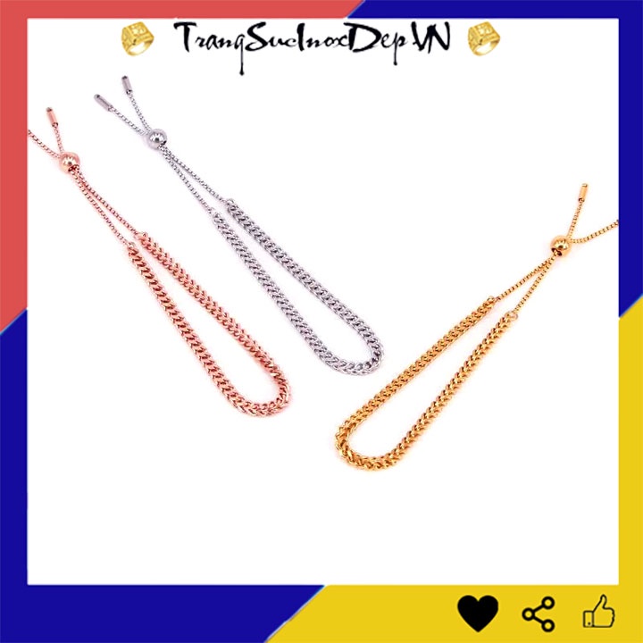 Lắc tay titan nữ bảng vuông kiểu rút siêu đẹp, bền màu, đem lại vẻ quyến rũ cho đôi tay của bạn