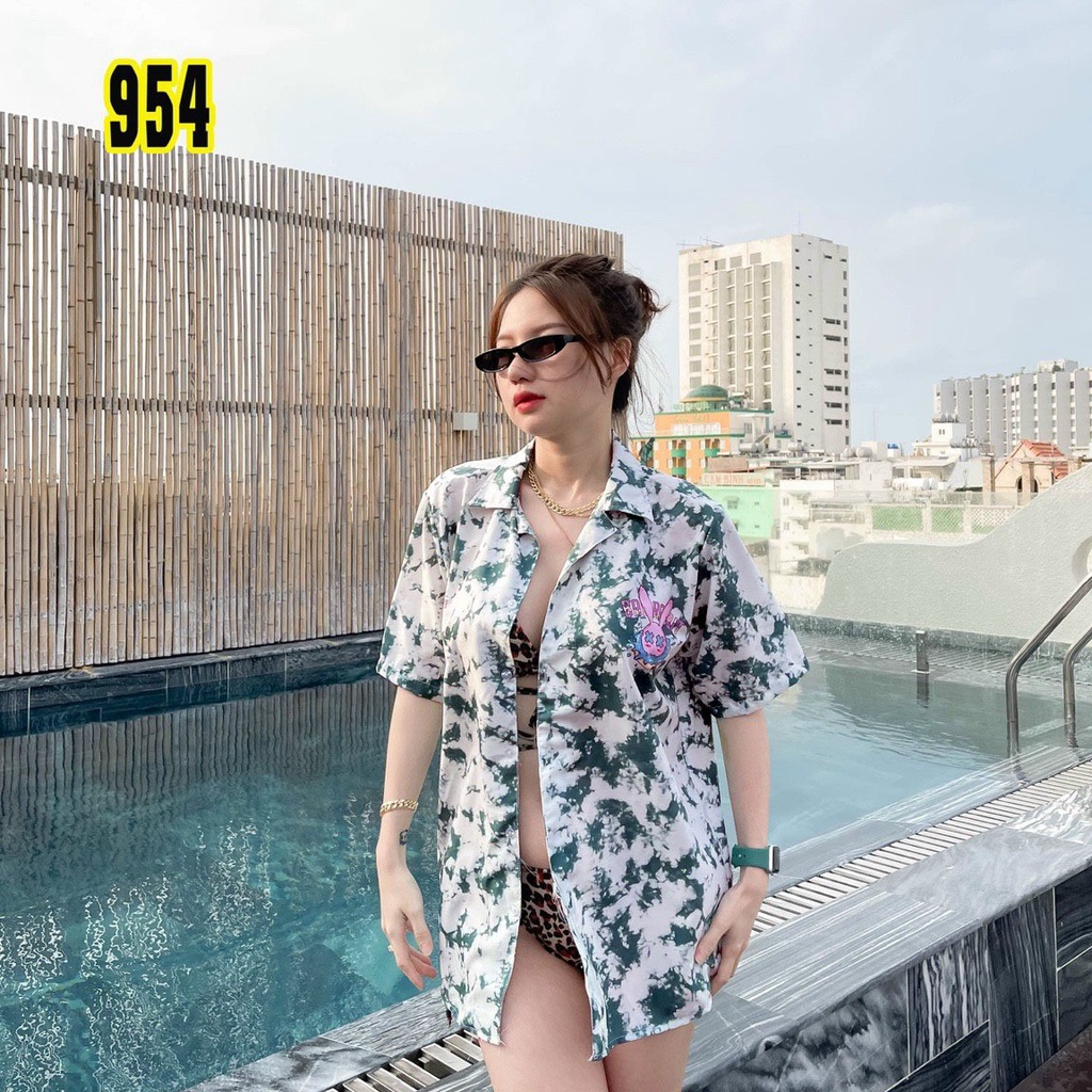 Áo Sơ Mi Tay Ngắn Unisex Cổ Bẻ Phong Cách Hàn Quốc Freesize