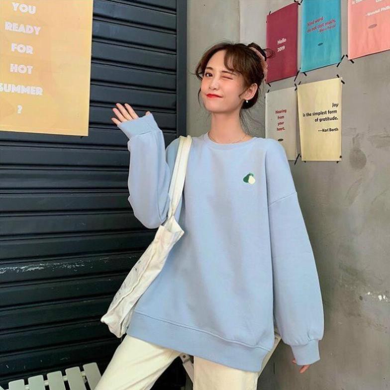 Áo sweater unisex form rộng nỉ Trái Cây nam nữ phong cách trẻ của phái đẹp