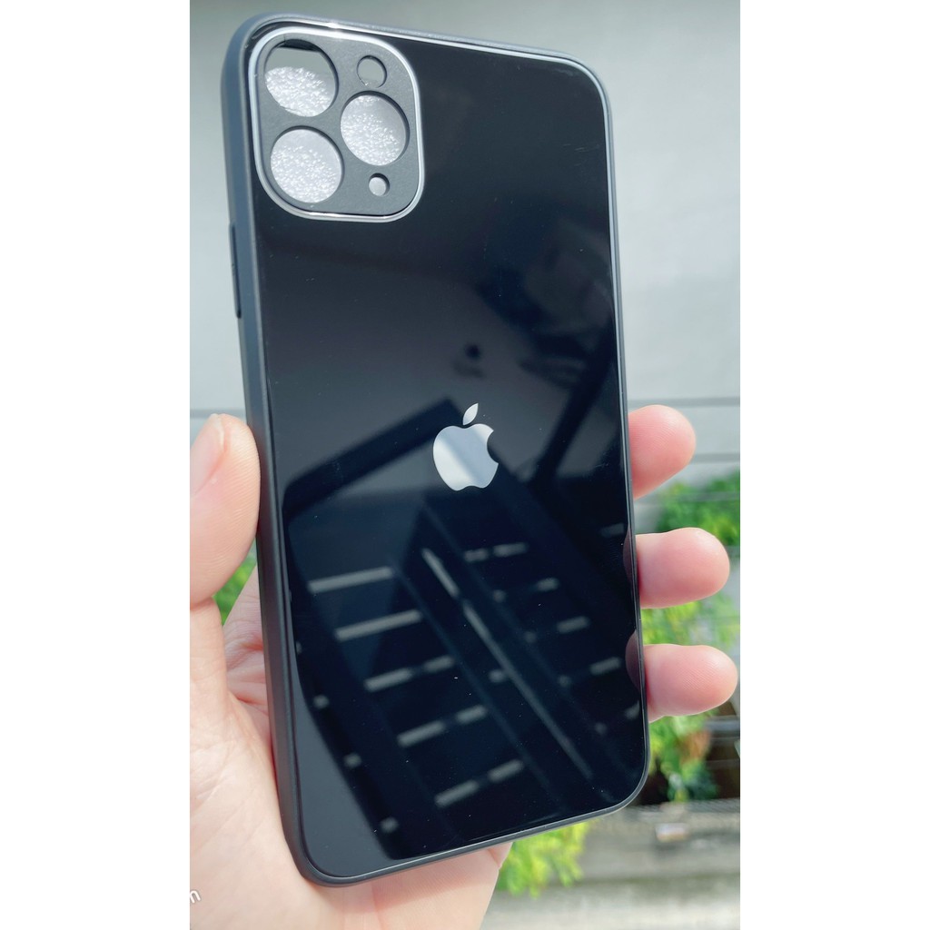 Ốp IPhone - Ốp kính Viền vuông chống bẩn, Lưng kính cường lực viền dẻo cùng màu với lưng máy | BigBuy360 - bigbuy360.vn