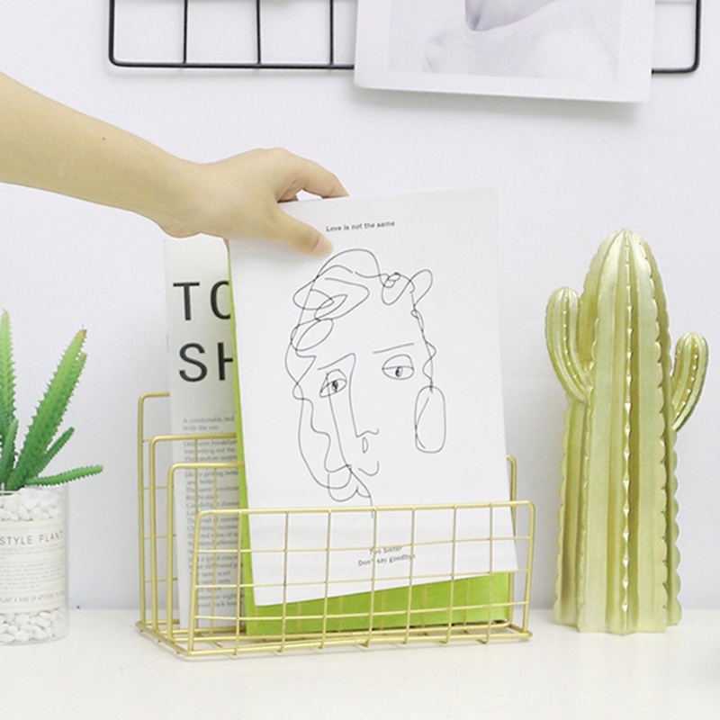 Kệ Sắt Nhiều Ngăn Sắp Xếp Sách / Tạp Chí Để Bàn Giá Đỡ