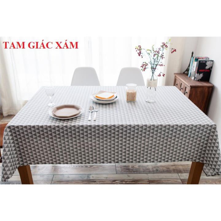 Khăn Trải Bàn Kẻ Caro, Tam Giác, Vân Gỗ, Báo Chí - Phong Cách Vitage Sang Chảnh - Nhiều Kích Thước