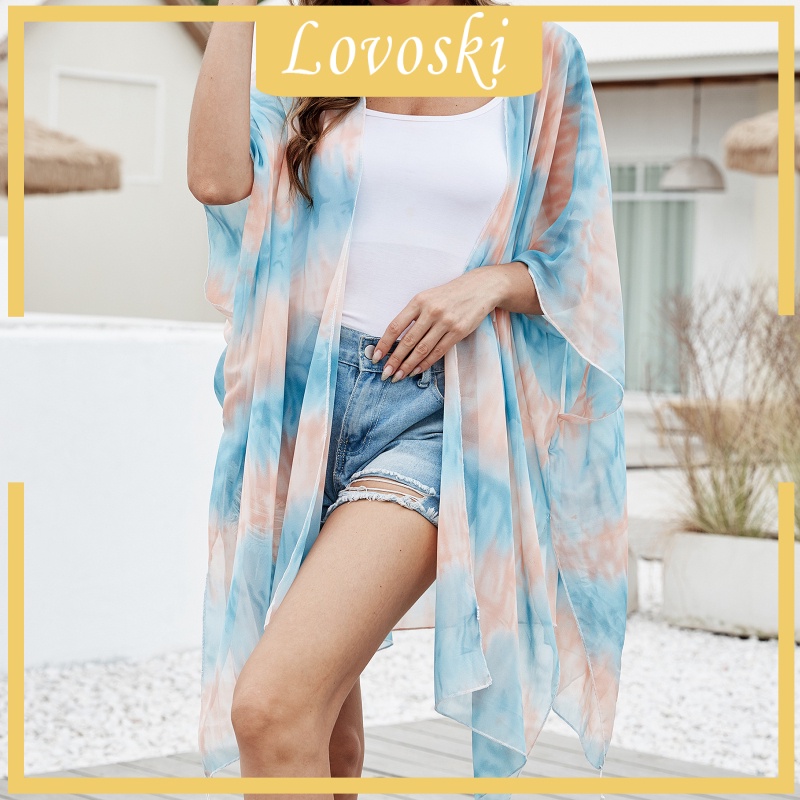 Áo Khoác Cardigan Vải Chiffon Dáng Rộng In Họa Tiết Hoa Thời Trang Mùa Hè Cho Nữ 3