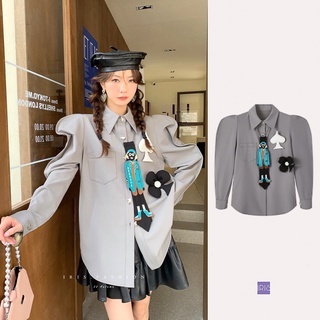 Iris Boutique IS2022N81 Grey princess shirt Áo sơ mi công chúa