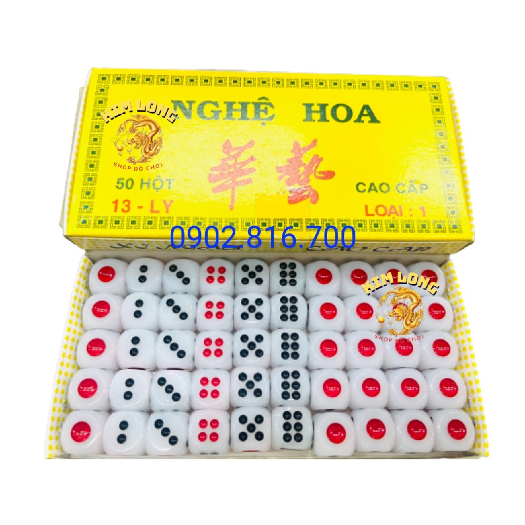 1 viên xúc xắc xí ngầu NGHỆ HOA hột xương loai 1 xịn tốt 11 ly 12 ly 13 ly 14 ly chơi cờ cá ngựa tài xỉu