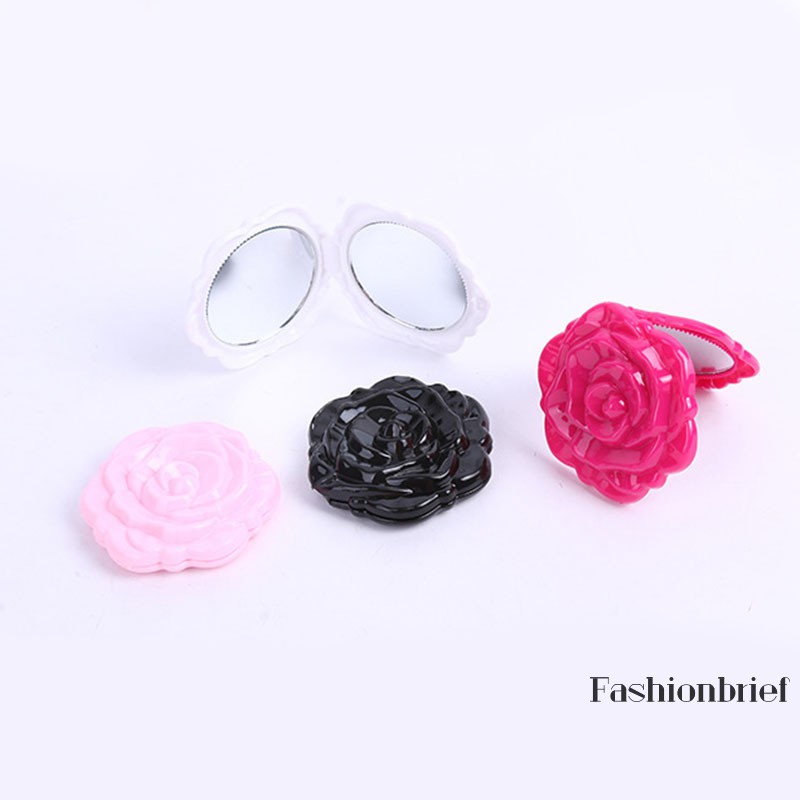 Gương trang điểm mini hai mặt hình hoa hồng phong cách retro xinh xắn