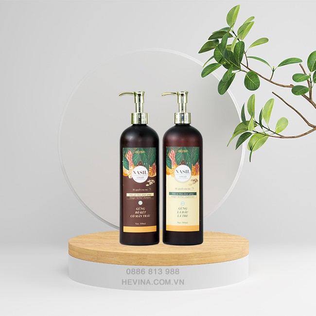 CẶP DẦU GỘI XẢ THẢO DƯỢC NASIL GỪNG GIẢM GÀU, MỌC TÓC NHANH, GIẢM ĐAU ĐẦU, MASSAGE THƯ GIÃN DA ĐẦU