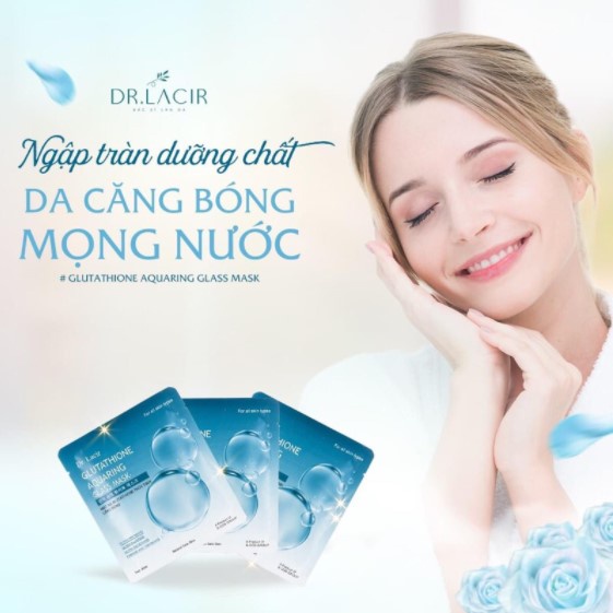 Mặt Nạ Thuỷ Tinh Dr. Lacir Glutathion Hộp 6 Miếng Cấp Ẩm Dưỡng Da Căng Bóng Trắng Mịn Chống Lão Hóa