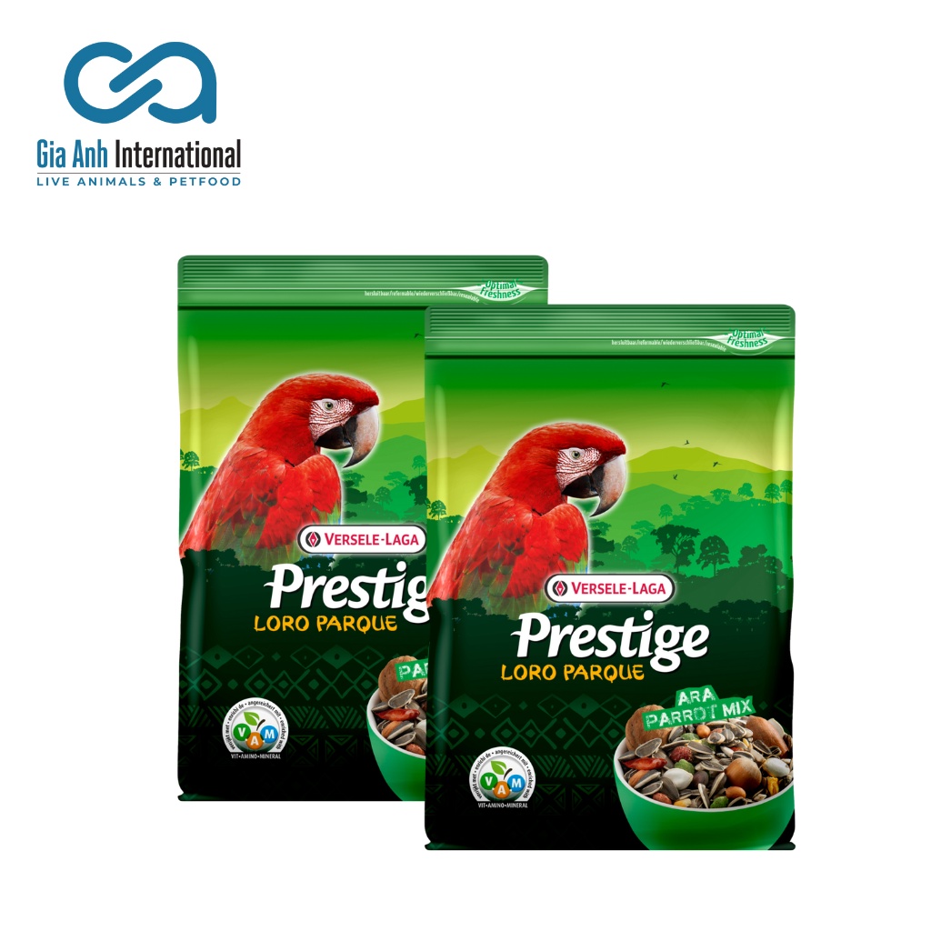 Hạt Trộn Cho Vẹt Đuôi Dài Lớn, Macaw - Versele-laga Macaw Prestige Ara Parrot Mix Bổ Sung Dinh Dưỡng Gói 2kg