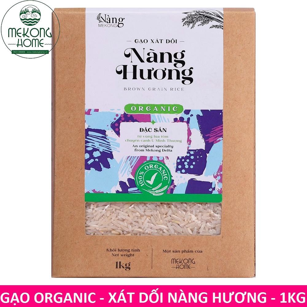 Gạo Hữu Cơ - XÁT DỐI Nàng Hương 1kg - Nàng MEKONG - 100% Organic - MEKONG HOME