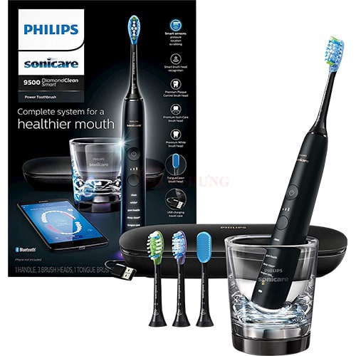 Bàn chải điện Philips Sonicare 9500 DiamondClean Smart HX9924 - Hàng nhập khẩu