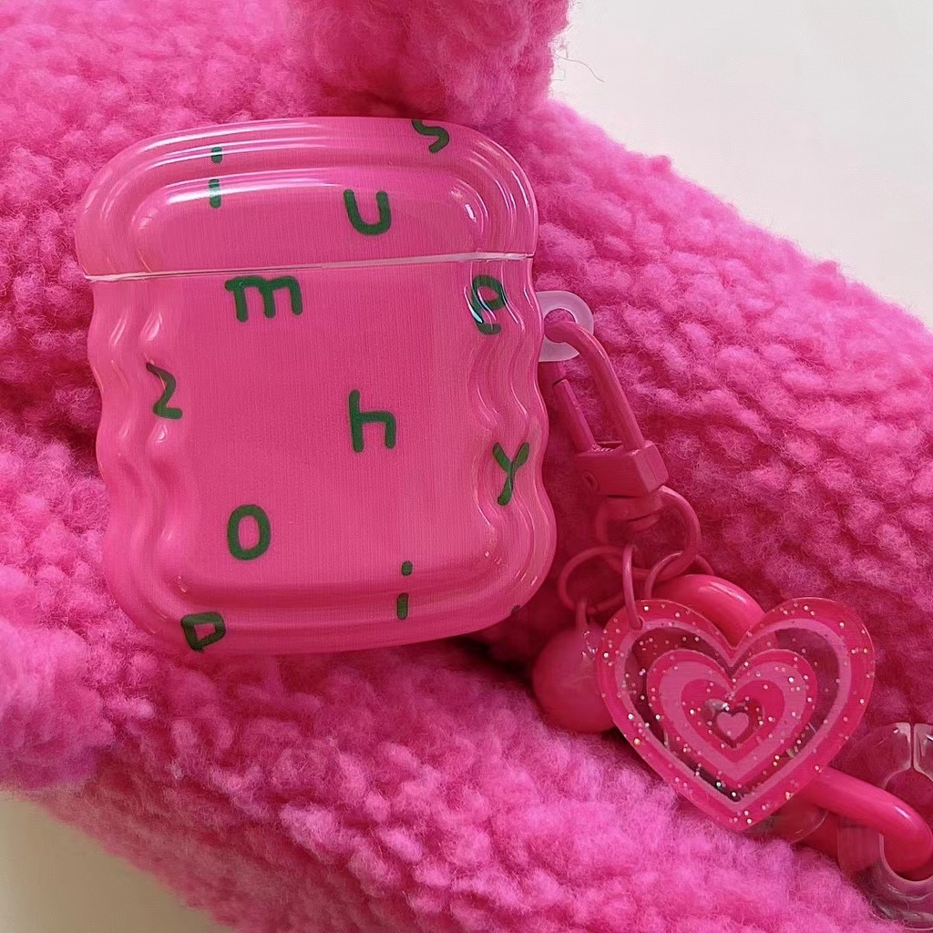 Vỏ Bảo Vệ Hộp Sạc Tai Nghe Bluetooth airpods 1 2 3 pro Bằng tpu Mềm Họa Tiết Chữ &amp; Hoa Hồng &amp; Lượn Sóng Dễ Thương Mới