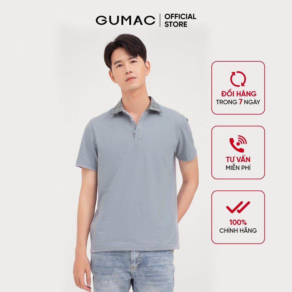 Áo thun polo nam phối cổ GUMAC đủ màu, mẫu cao cấp mới nhất ATNB465 | BigBuy360 - bigbuy360.vn