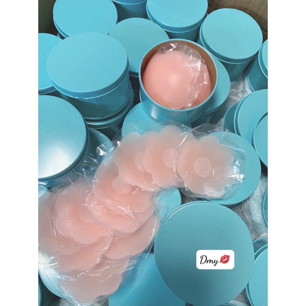 Miếng dán ngực silicon, miếng dán nhũ hoa, nhũ hoa silicon hộp 5 đôi dùng nhiều lần cực đẹp