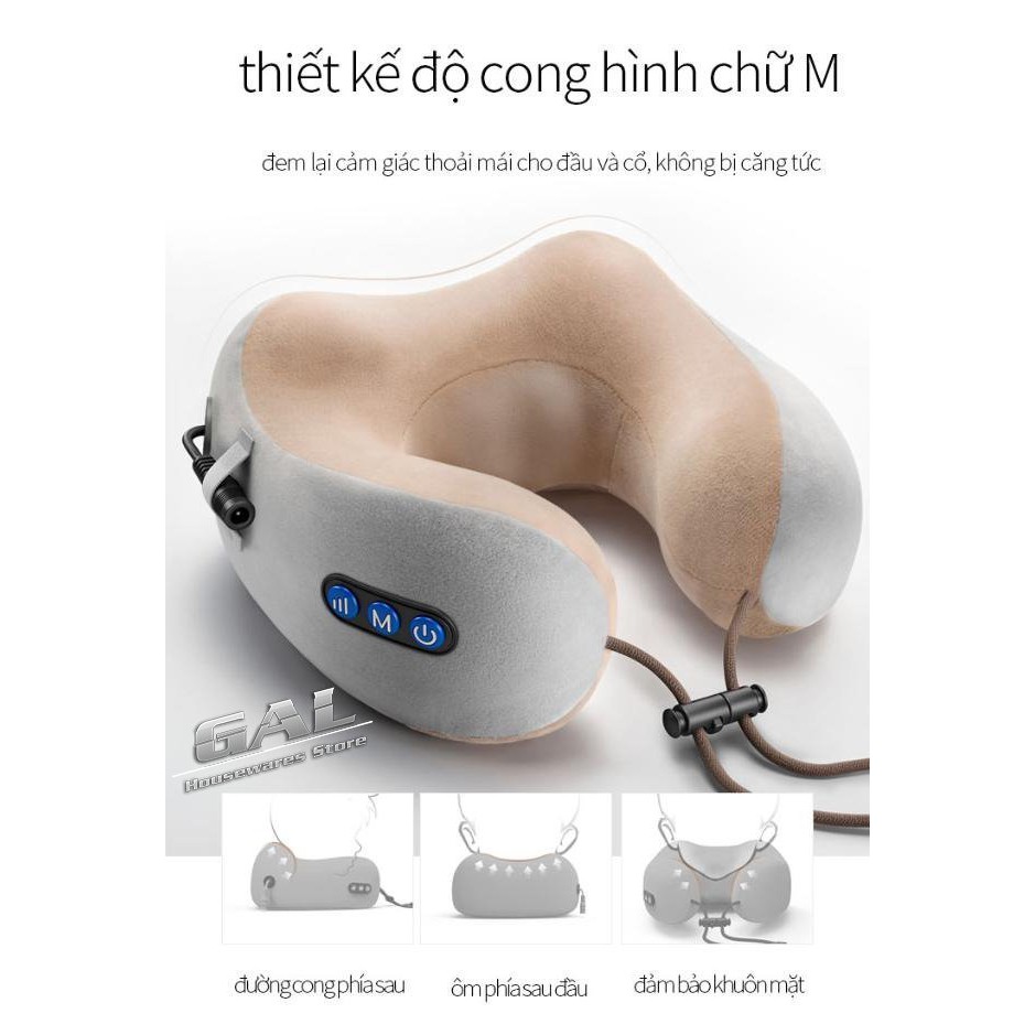 Gối massage cổ vai gáy U-shaped chính hãng [Chuyên dụng cho dân VP]