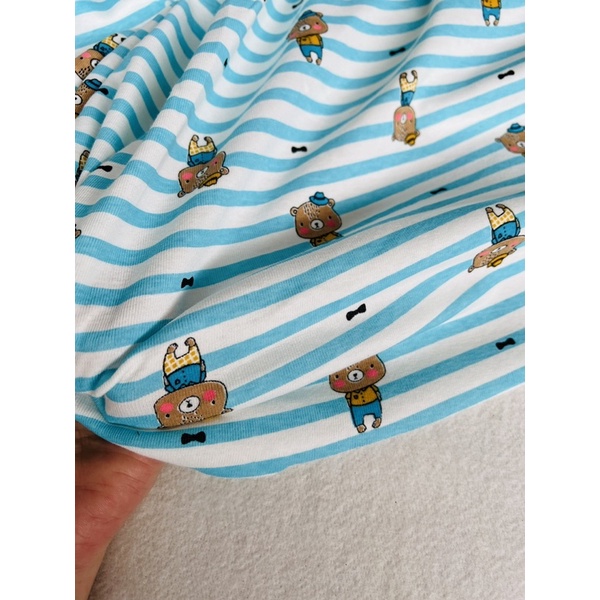 Vải thun cotton borip hình gấu