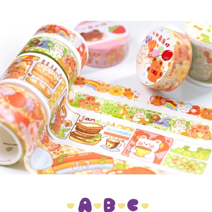 Washi tape hoạ tiết hoạt hình cute đáng yêu