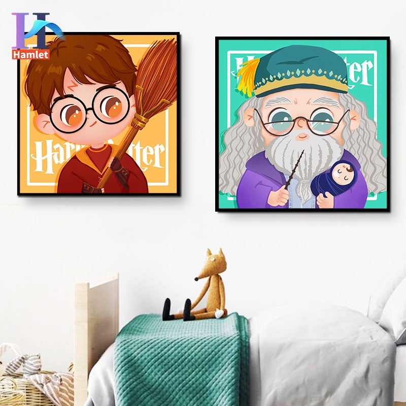 Bộ tranh sơn dầu Hamlet tô màu theo số hình Harry Potter làm quà tặng đặc biệt dành cho trẻ em cỡ 20 * 20cm