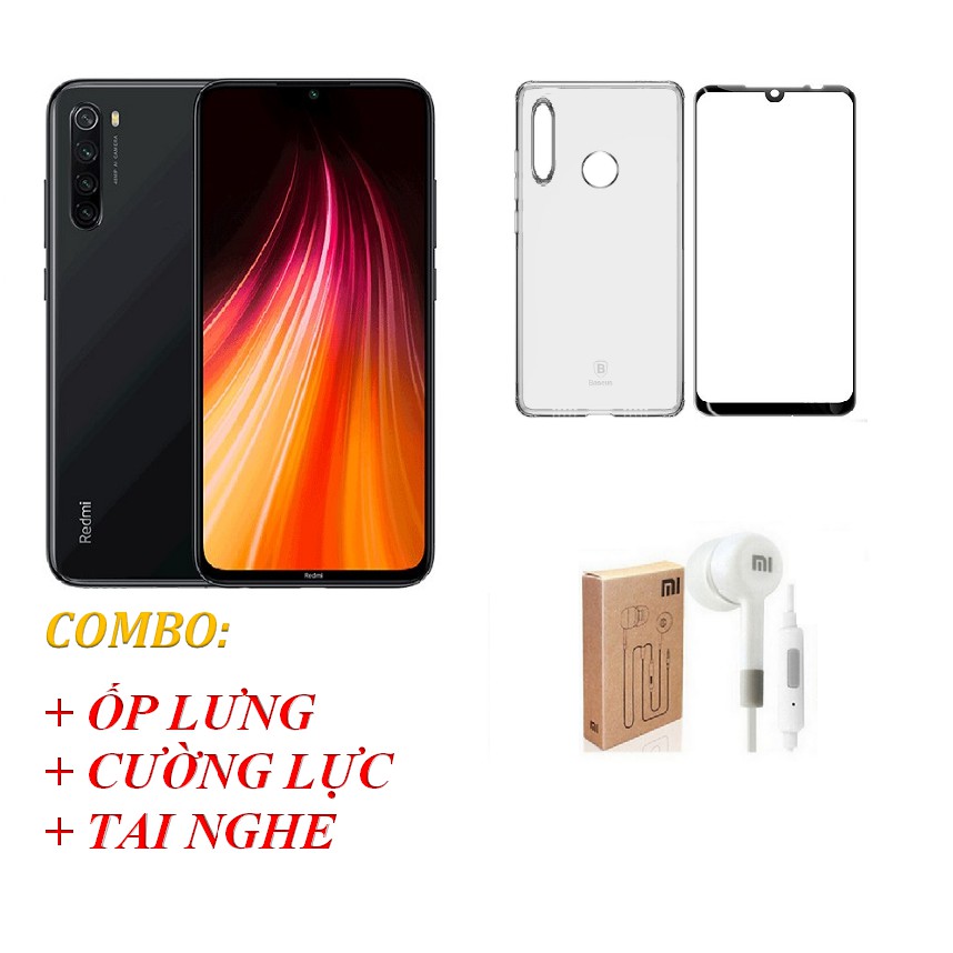 Điện thoại Xiaomi Redmi Note 8 4GB 64GB + Tai nghe + Ốp lưng + Cường lực - nhập khẩu | BigBuy360 - bigbuy360.vn