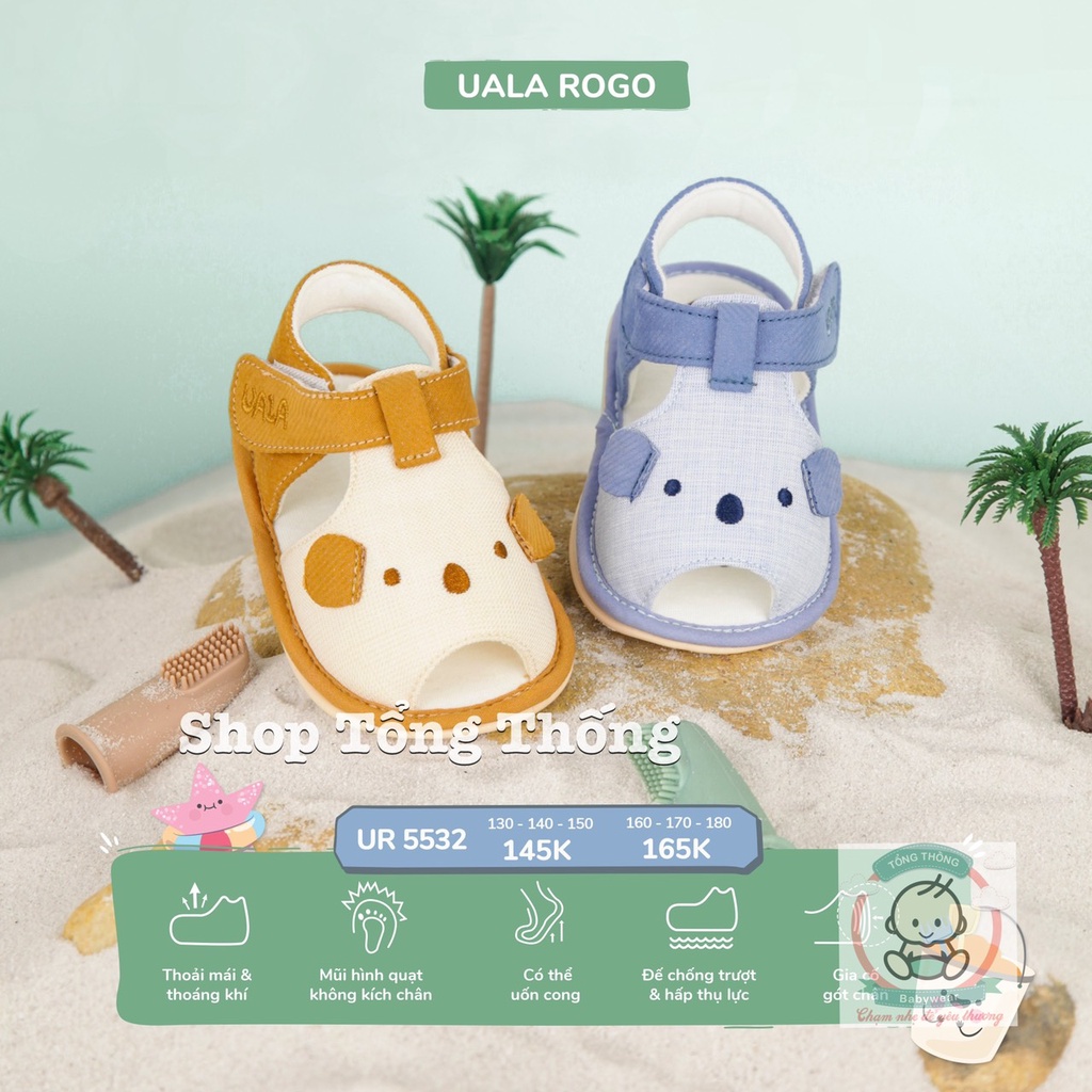 Giày tập đi chuẩn y khoa đế cao su non chống trơn trượt UALA ROGO bé trai bé gái siêu mềm nhẹ Ngôi sao 5476 5532