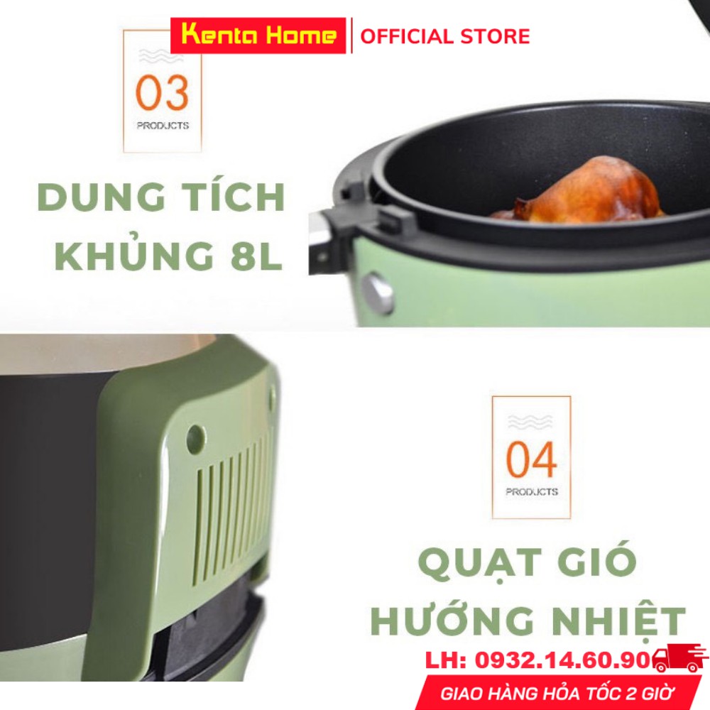 Nồi chiên không dầu chính hãng Nine Shield 8L nút cơ với công nghệ Nhật giúp bảo vệ sức khoẻ loại bỏ dầu mỡ - BH 1 Năm