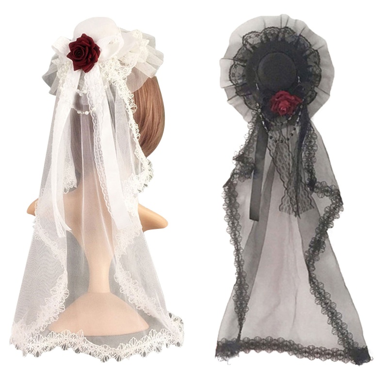 Mạng Che Mặt Màu Đen Phong Cách Gothic Cho Cô Dâu