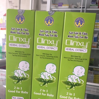 ✅(chính hãng an toàn cho bé)Gel gội và tắm rôm sảy an toàn em bé CLINXY