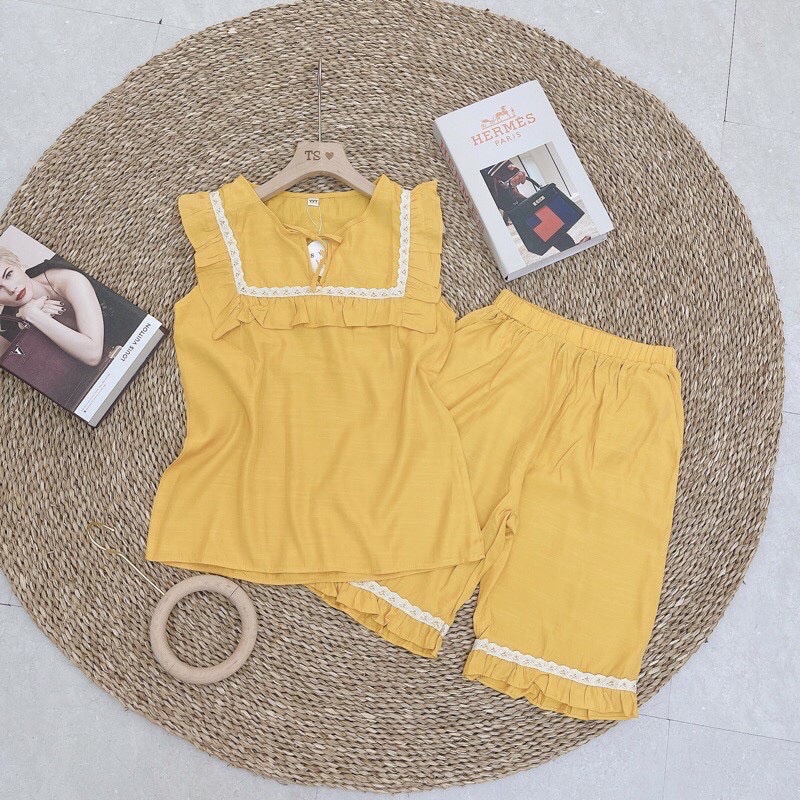 BN101 - BỘ NỮ CỔ VUÔNG VIỀN REN 4 MÀU | BigBuy360 - bigbuy360.vn