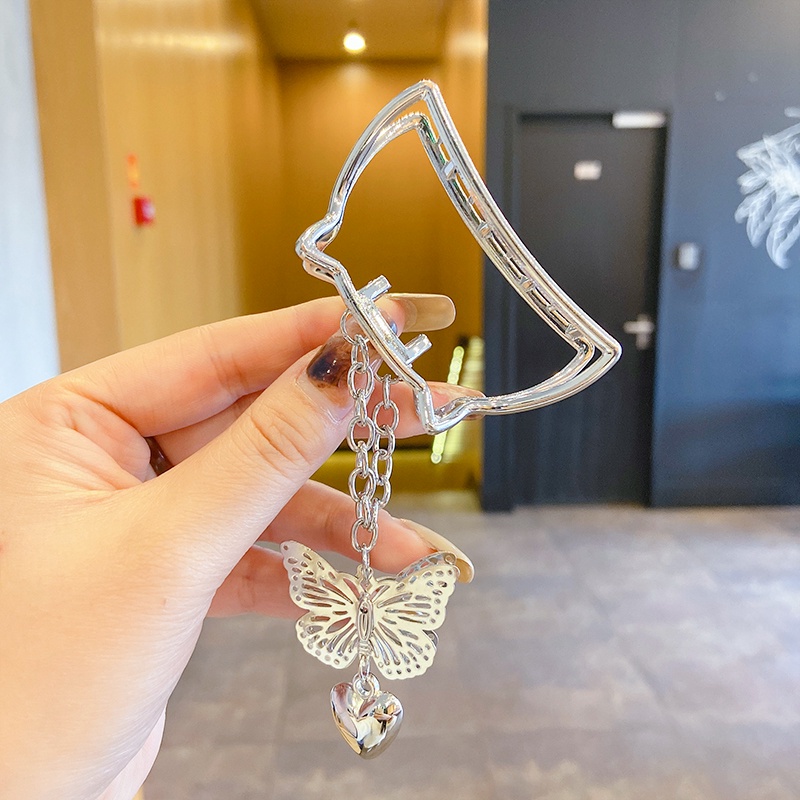 Kẹp Tóc Kim Loại Phối Mặt Hình Bướm Phong Cách Hàn Quốc Cho Nữ