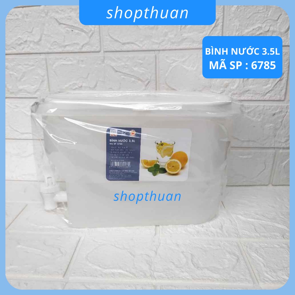 Bình nước 3.5L Việt Nhật 6785 có vòi tiện lợi, thiết kế chuyên để tủ lạnh, dùng làm bình detox, trà thảo mộc, ...