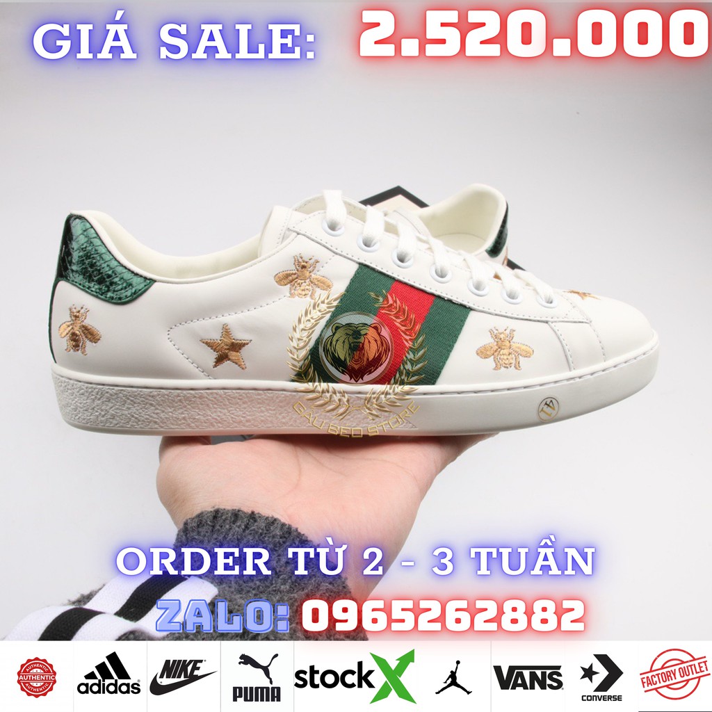 ORDER + FREESHIP Giày Outlet Store Sneaker _GUCCI Ace Embroidered Low-Top MSP:   ➡️ gaubeostore.shop