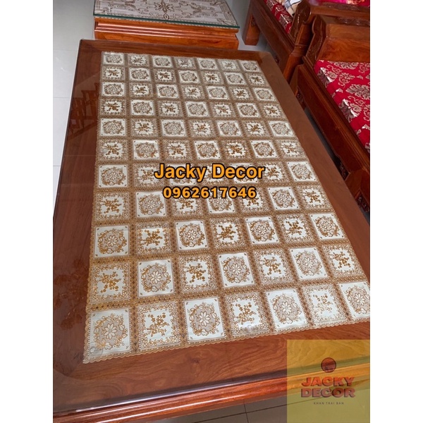 Khăn trải bàn ren hoa 70x70cm và 70x140cm combo