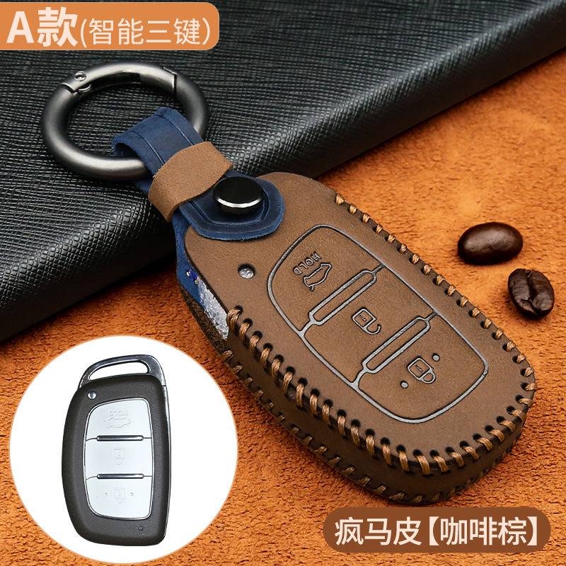 Bao da bảo vệ chìa khóa xe cao cấp chuyên dụng cho Hyundai/Tucson/ i10/Elantra/Santafe 2019/Kona