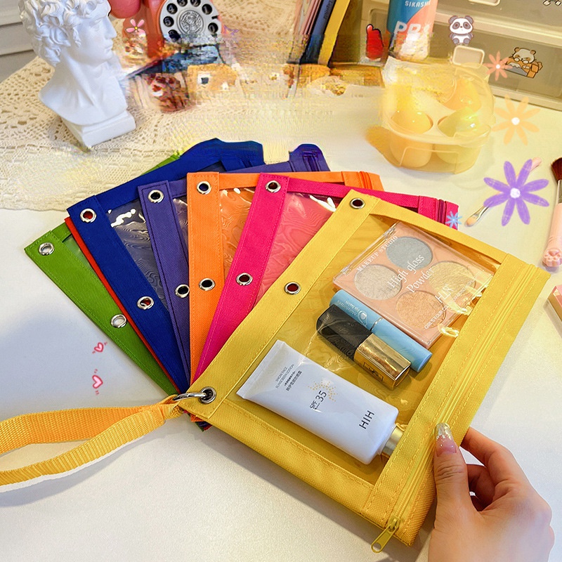 Túi Đựng Mỹ Phẩm Sức Chứa Lớn Bảy Màu Sắc Cầu Vồng Thời Trang