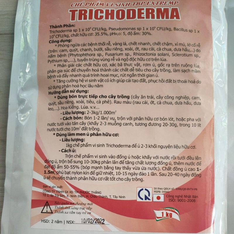Nấm đối kháng Tricoderma - Chế phẩm Sinh Học TBP EXTREMP
