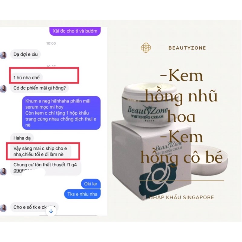 Kem hồng nhũ hoa Singapore Beautyzone