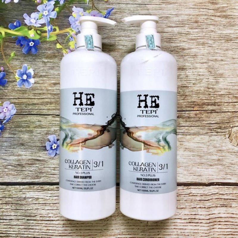 Dầu XÃ HETEPI Colllagen Keratin No3 3 in 1 Shampoo 1000ml