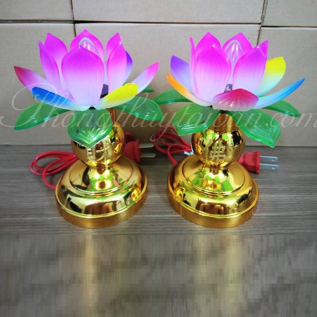 Đèn bàn thờ Phật hoa sen 15cm